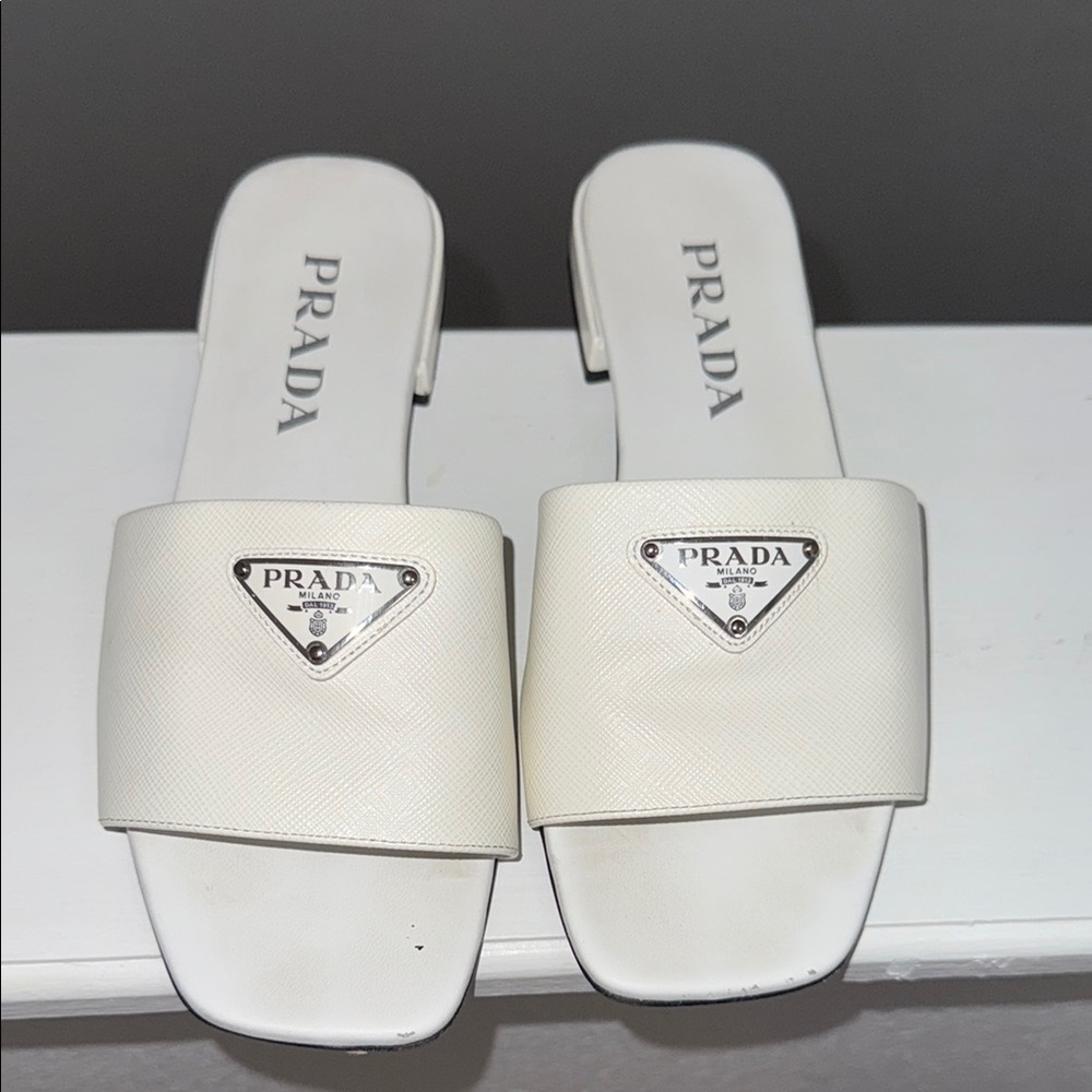 Prada Women's White Slide Sandals